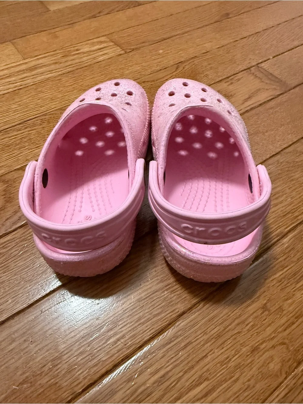 Kids Pink Glitter Clog Sandals Crocs Classic Glitter Clogs C9